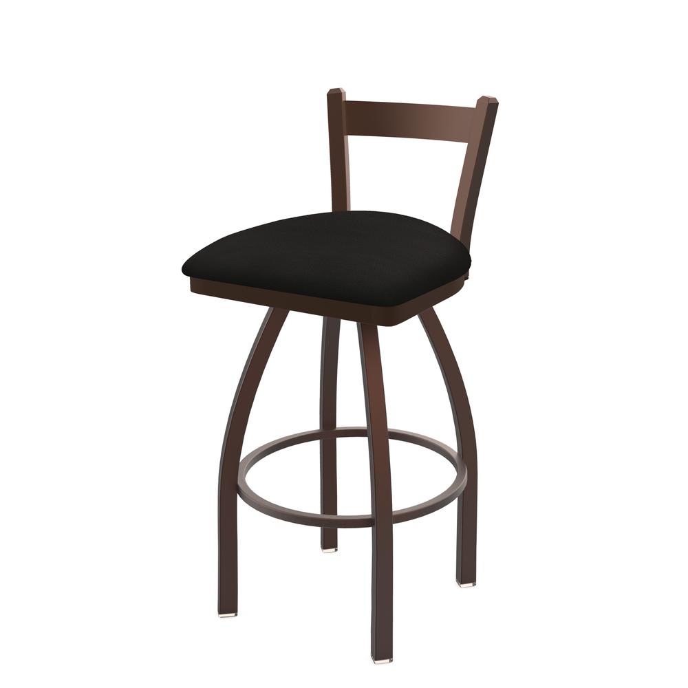 821 Catalina 30" Low Back Swivel Bar Stool with Bronze Finish and Canter Espresso Seat. Picture 1