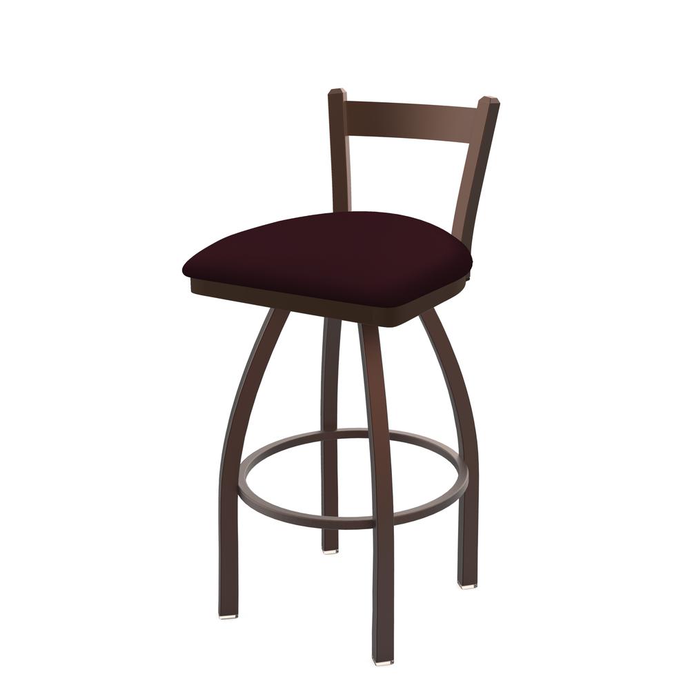 821 Catalina 30" Low Back Swivel Bar Stool with Bronze Finish and Canter Bordeaux Seat. Picture 1
