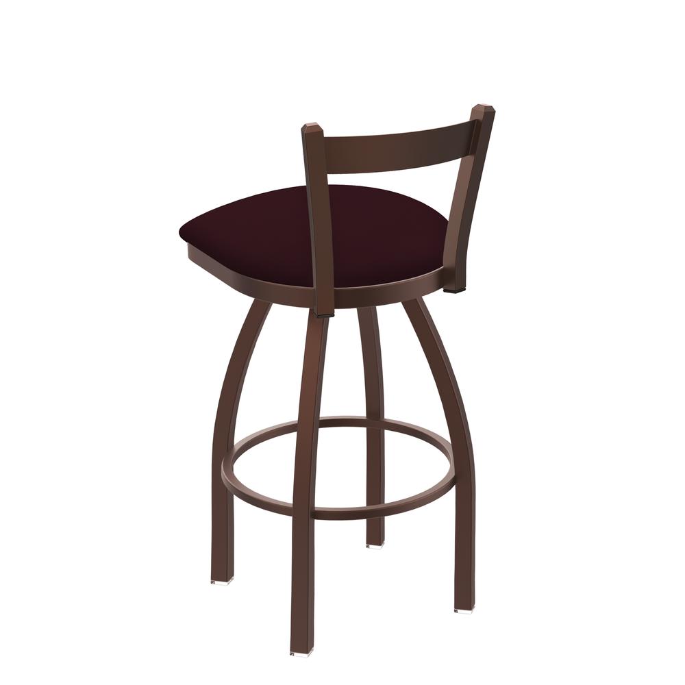 821 Catalina 30" Low Back Swivel Bar Stool with Bronze Finish and Canter Bordeaux Seat. Picture 2