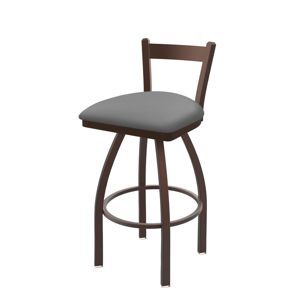 821 Catalina 30" Low Back Swivel Bar Stool with Bronze Finish and Canter Folkstone Grey Seat. Picture 1