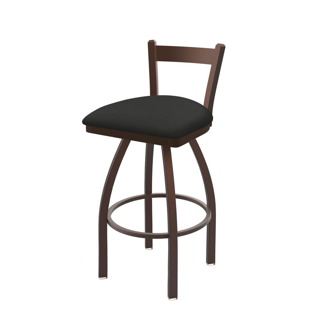 821 Catalina 30" Low Back Swivel Bar Stool with Bronze Finish and Canter Iron Seat. Picture 1