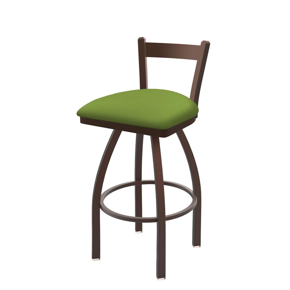 821 Catalina 30" Low Back Swivel Bar Stool with Bronze Finish and Canter Kiwi Green Seat. Picture 1