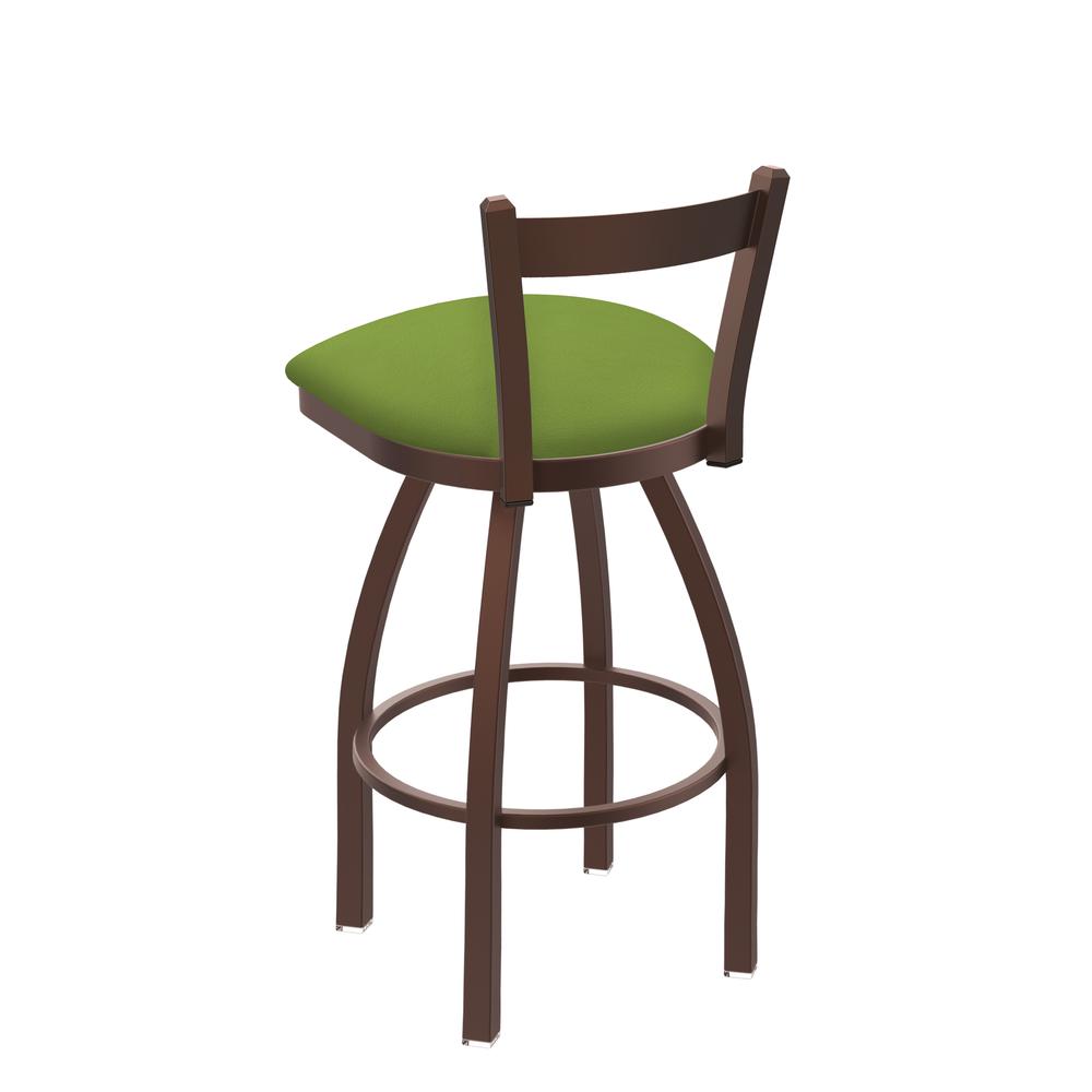 821 Catalina 30" Low Back Swivel Bar Stool with Bronze Finish and Canter Kiwi Green Seat. Picture 2