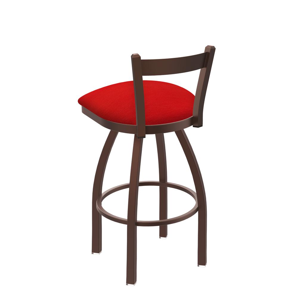 821 Catalina 30" Low Back Swivel Bar Stool with Bronze Finish and Canter Red Seat. Picture 2