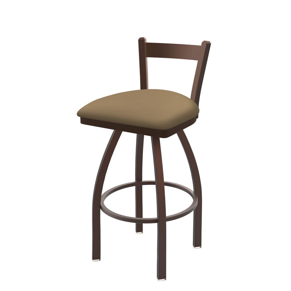 821 Catalina 30" Low Back Swivel Bar Stool with Bronze Finish and Canter Sand Seat. Picture 1