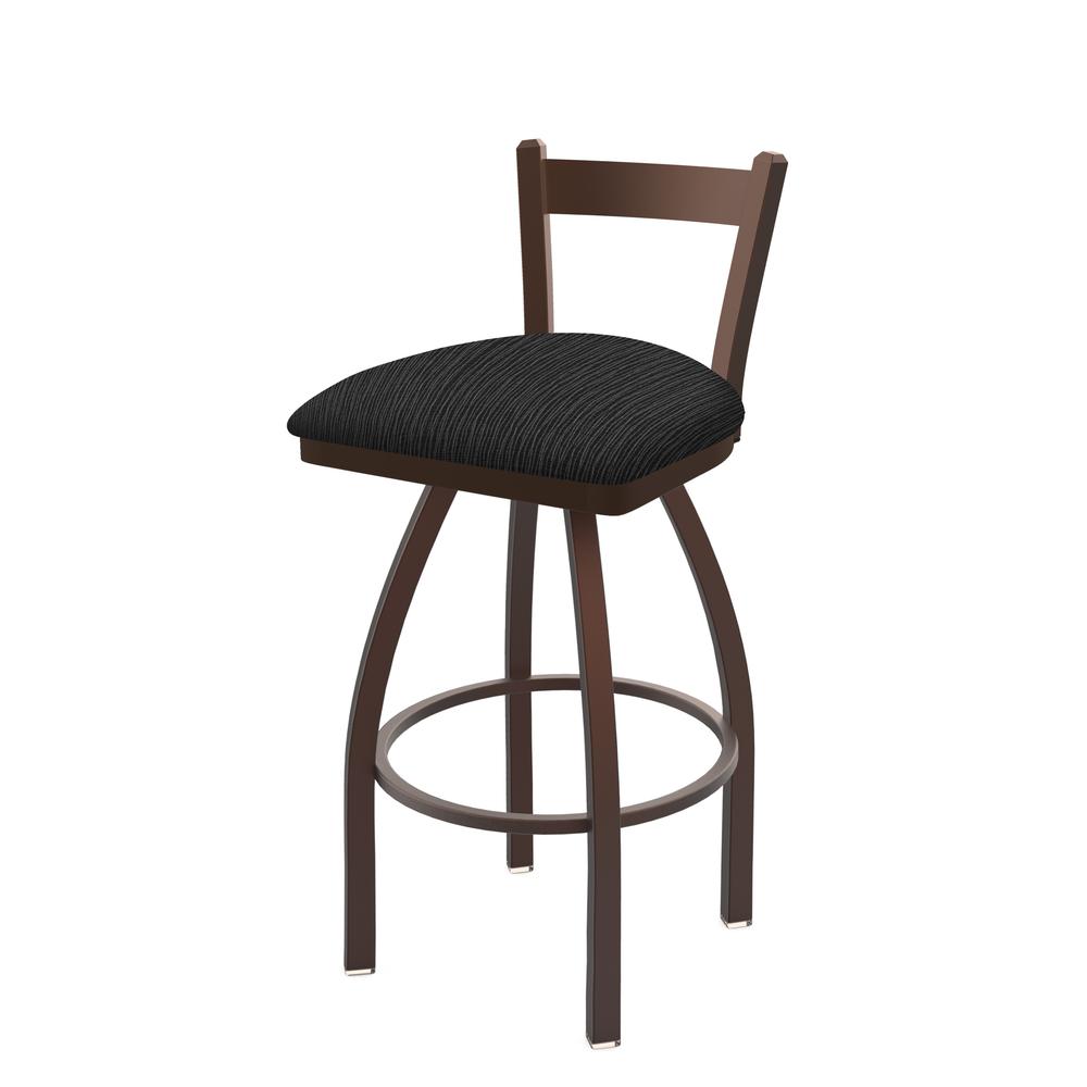 821 Catalina 30" Low Back Swivel Bar Stool with Bronze Finish and Graph Coal Seat. Picture 1