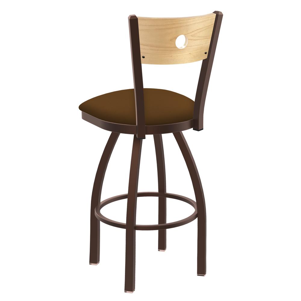 830 Voltaire 36" Swivel Counter Stool with Bronze Finish, Natural Back, and Canter Thatch Seat. Picture 2