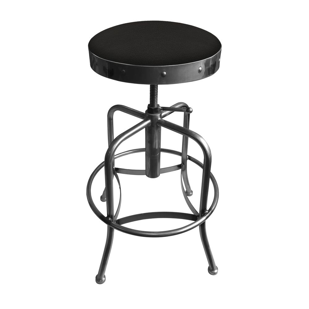910 Industrial-Adjustable Stool with Clear Coat Finish and Canter Espresso Seat. Picture 1