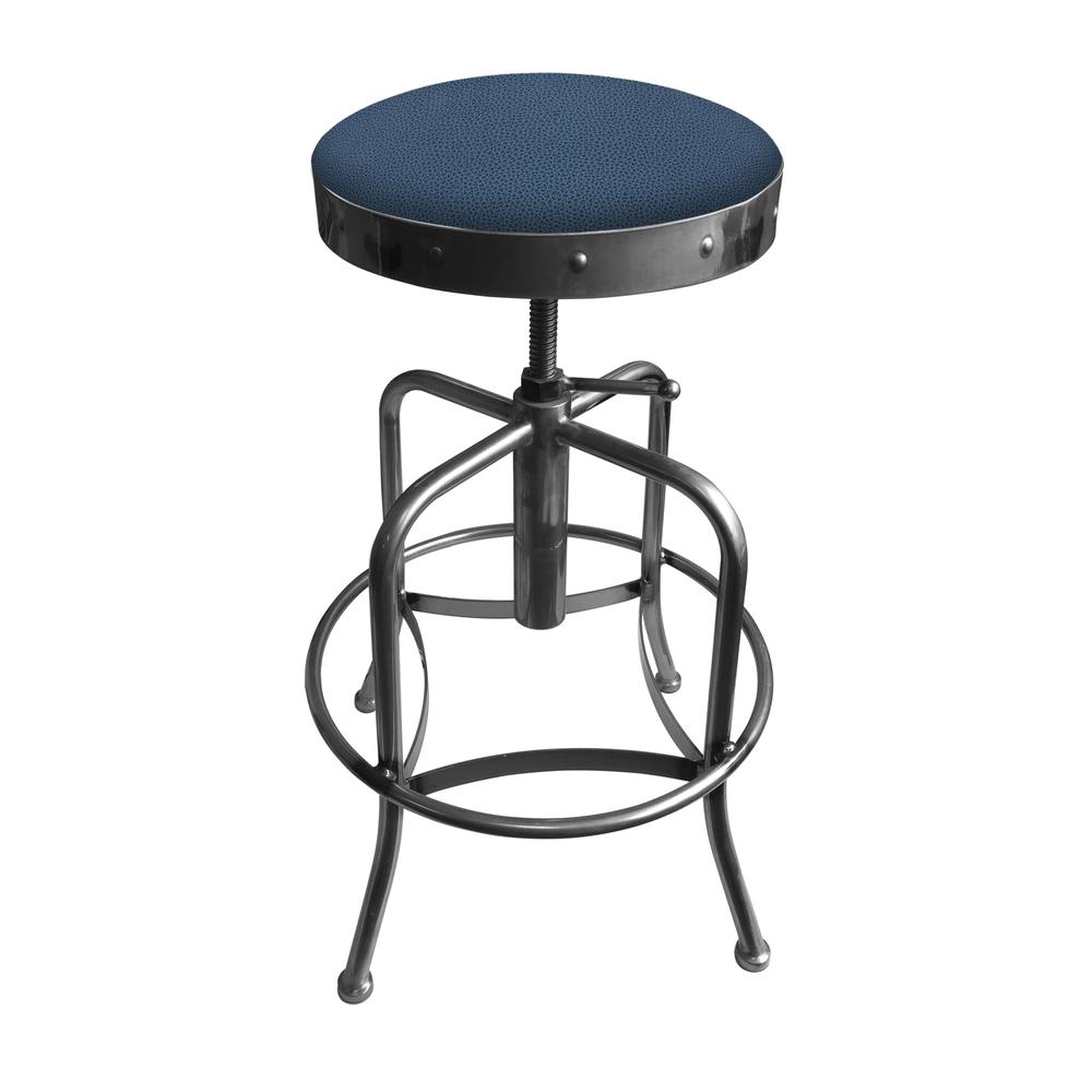 910 Industrial-Adjustable Stool with Clear Coat Finish and Rein Bay Seat. Picture 1