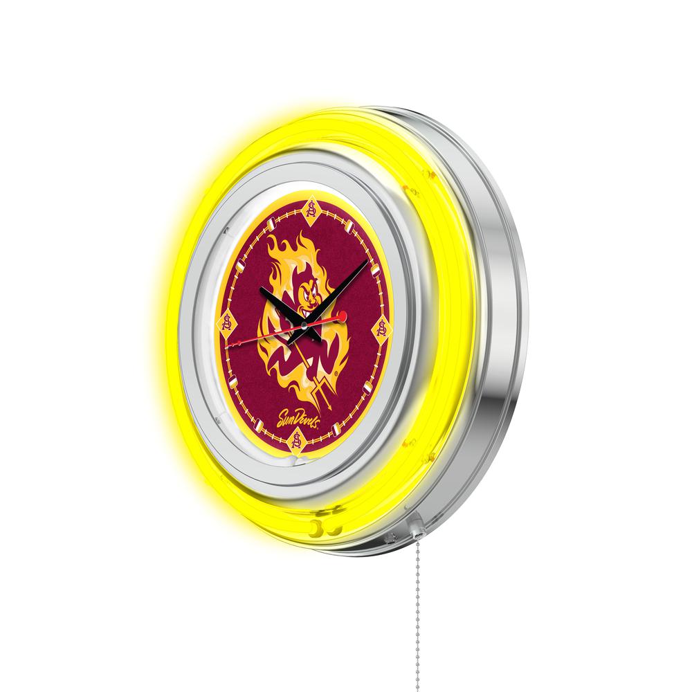 Arizona State Neon Clock with Sparky Logo. Picture 1