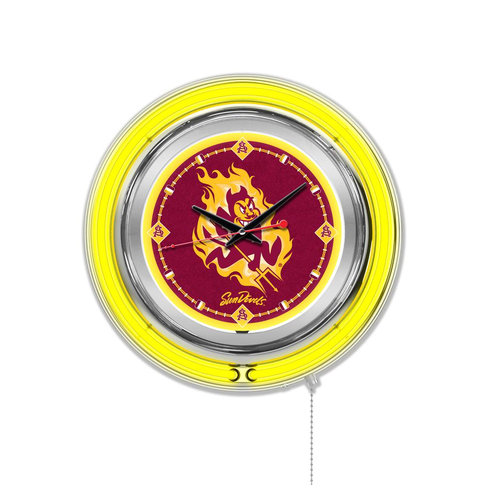 Arizona State Neon Clock with Sparky Logo. Picture 2