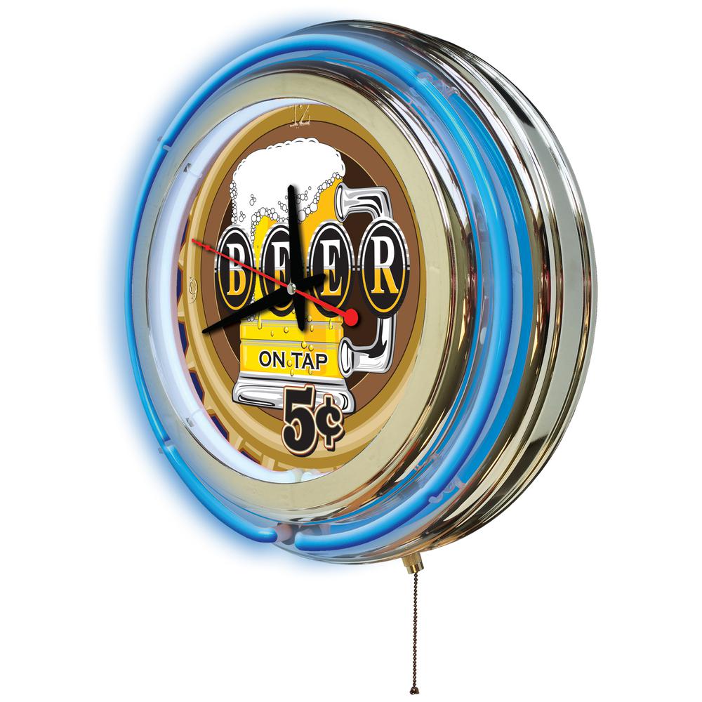 Beer 5 Cents Neon Clock. Picture 2