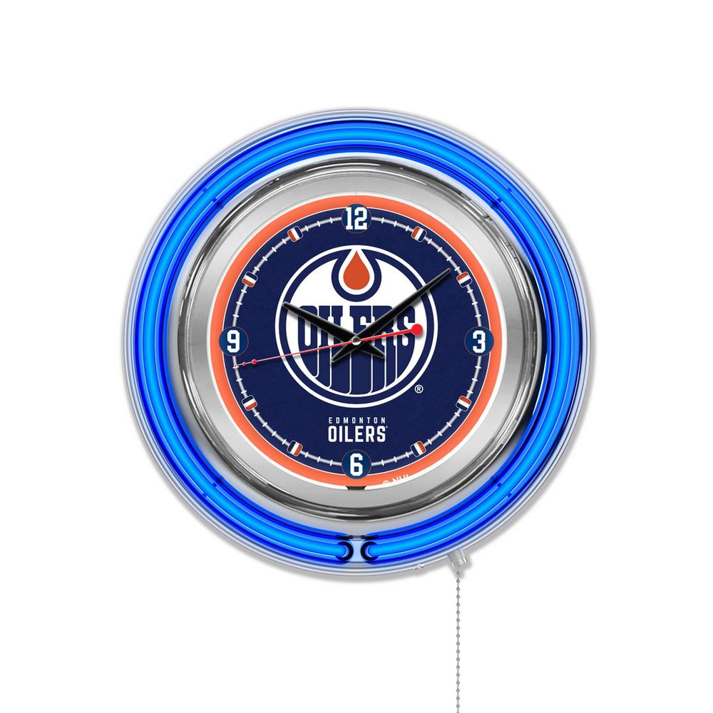 Edmonton Oilers Neon Clock. Picture 1