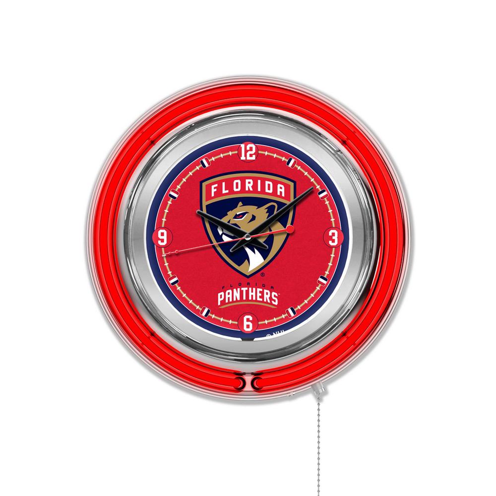 Florida Panthers Neon Clock. Picture 1
