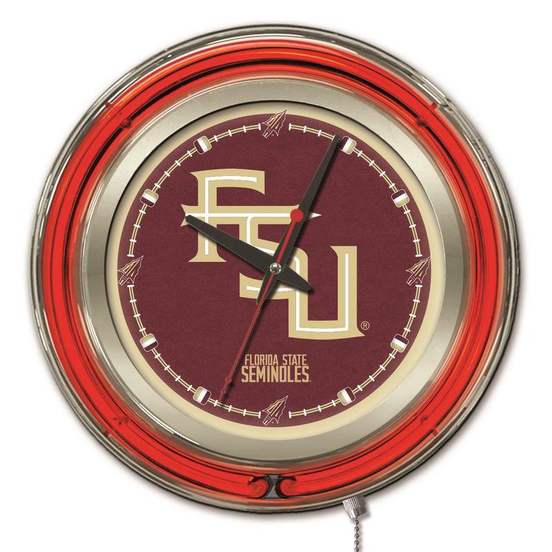 Florida State (Script) Neon Clock. Picture 1