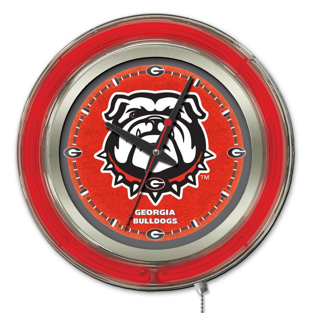 Georgia "Bulldog" Neon Clock. Picture 1