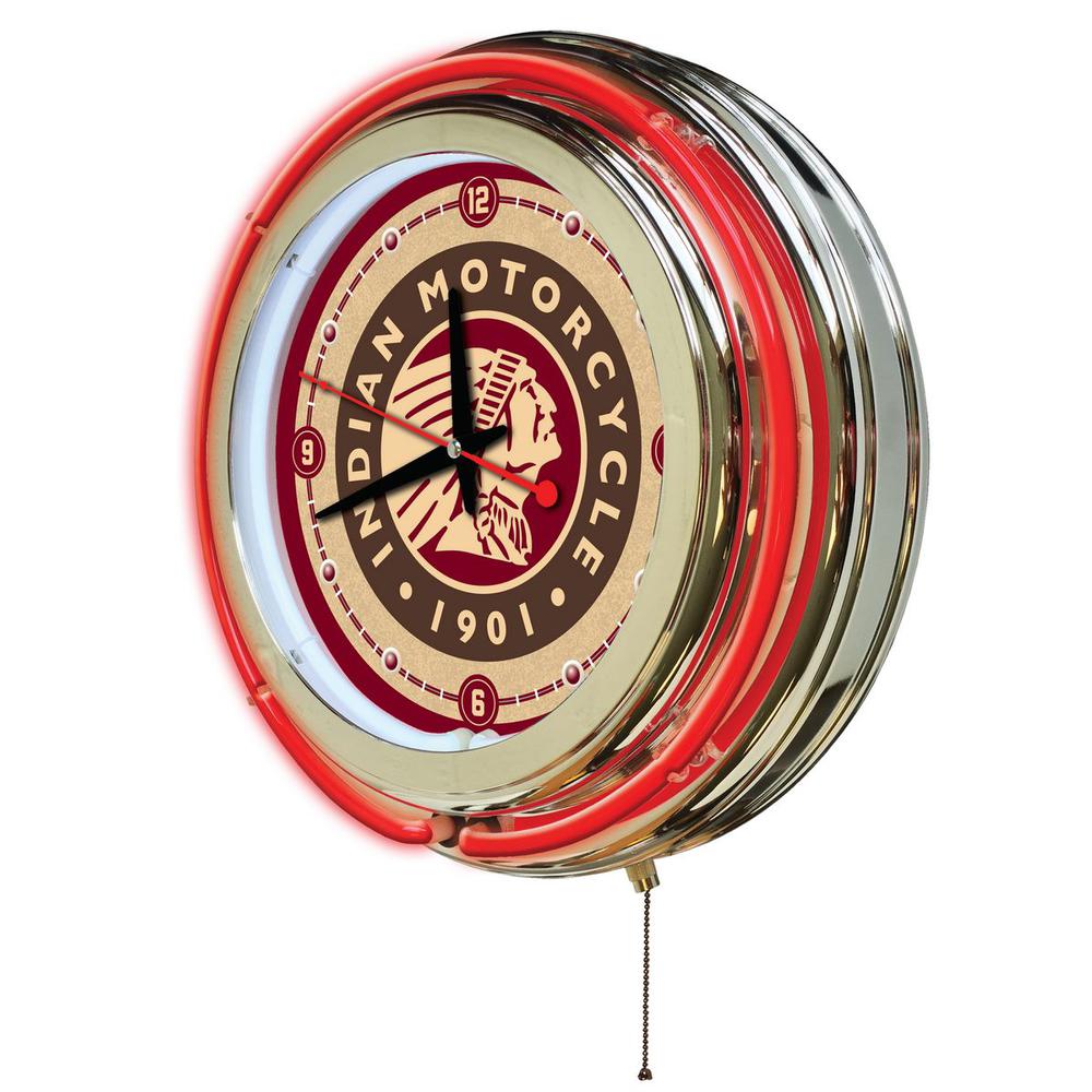 Indian Motorcycle Neon Clock. Picture 2