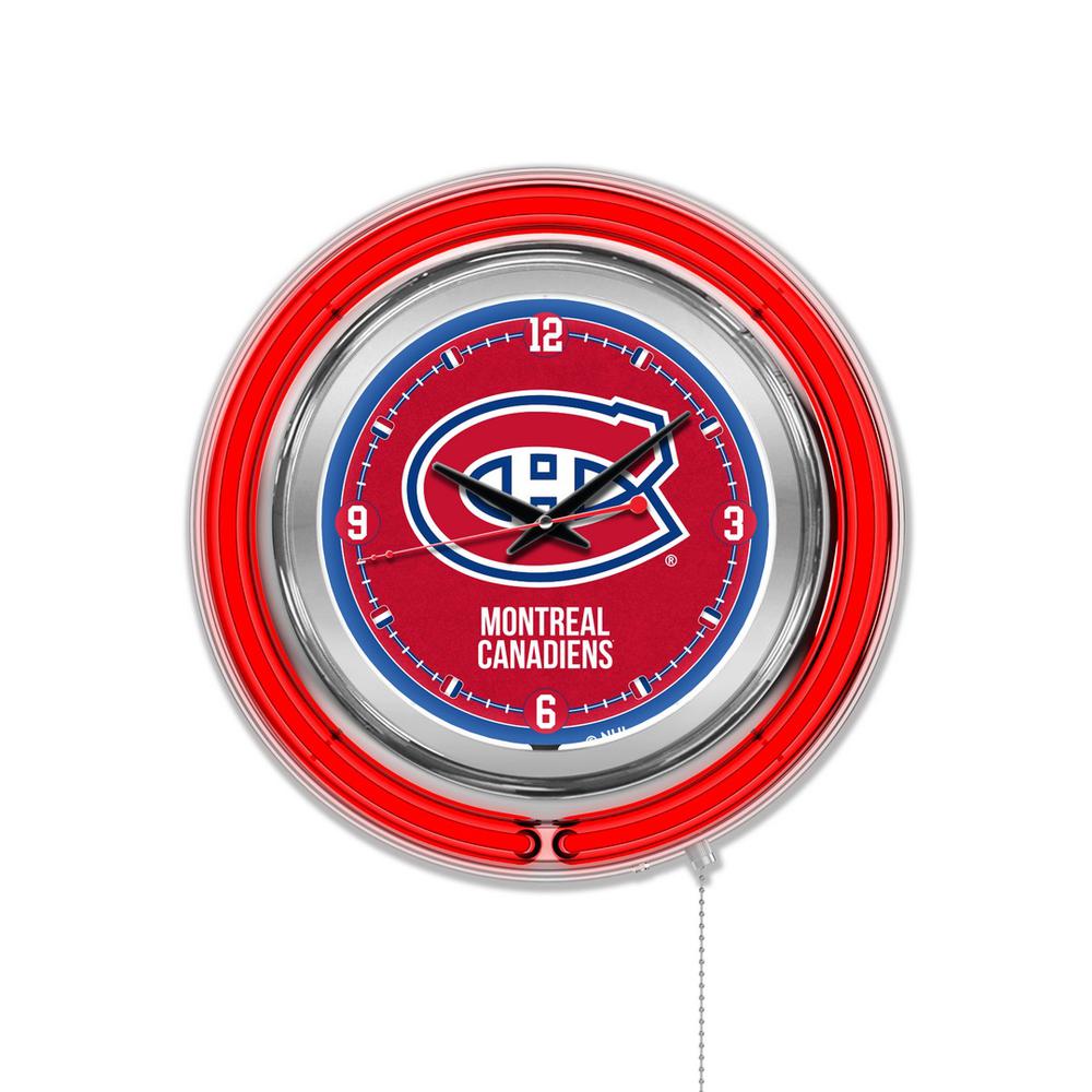 Montreal Canadiens Neon Clock. Picture 1