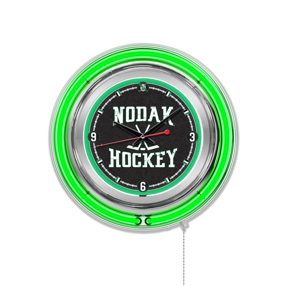 North Dakota Hockey Neon Clock. Picture 1