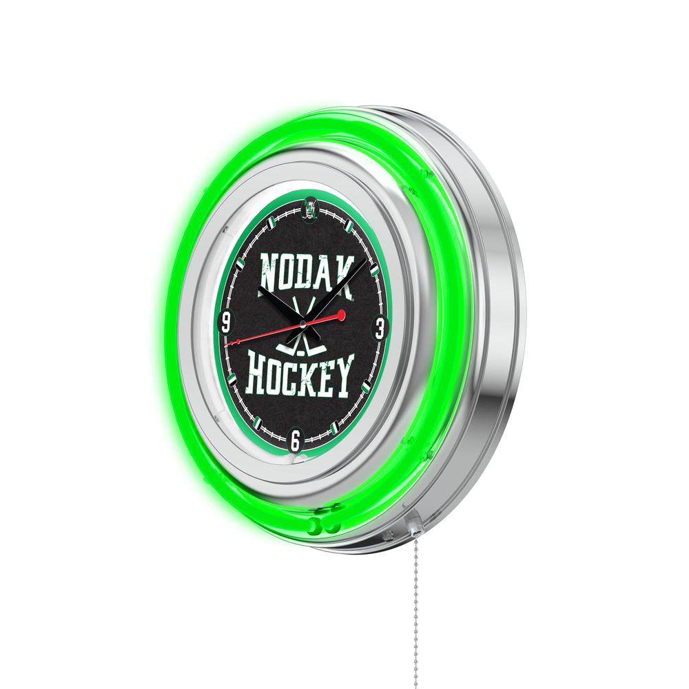 North Dakota Hockey Neon Clock. Picture 2