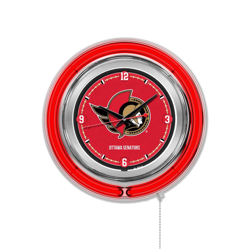 Ottawa Senators Neon Clock. Picture 1