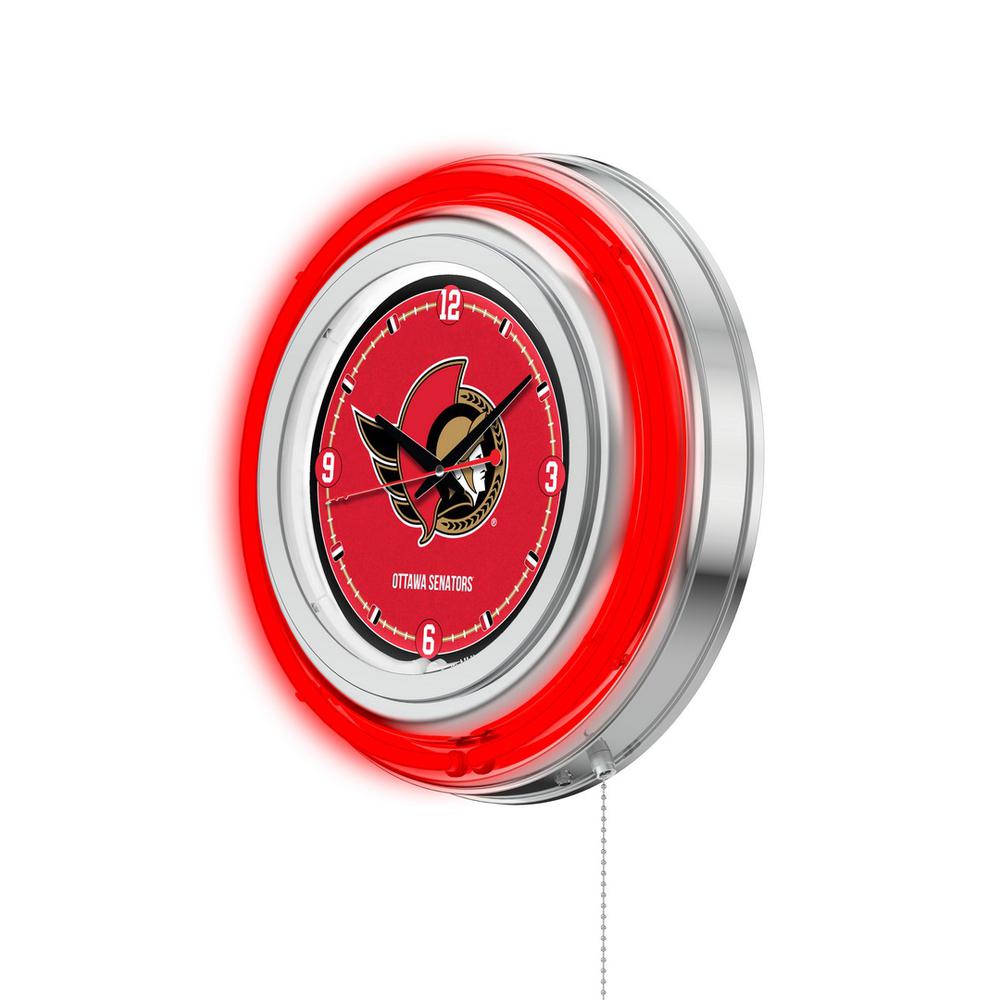 Ottawa Senators Neon Clock. Picture 2