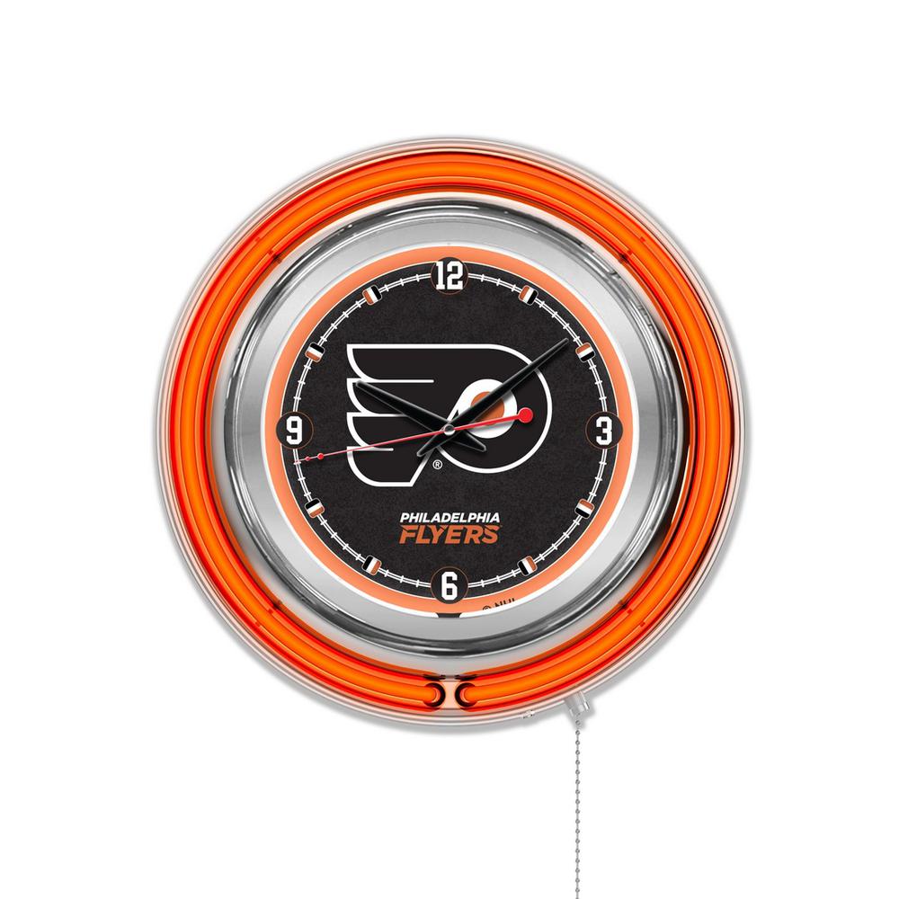 Philadelphia Flyers Neon Clock. Picture 1