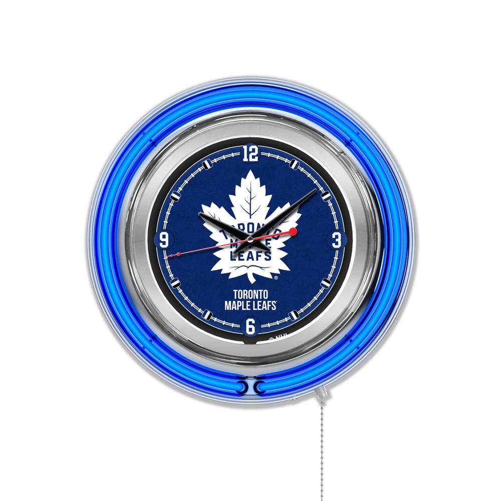 Toronto Maple Leafs Neon Clock. Picture 1