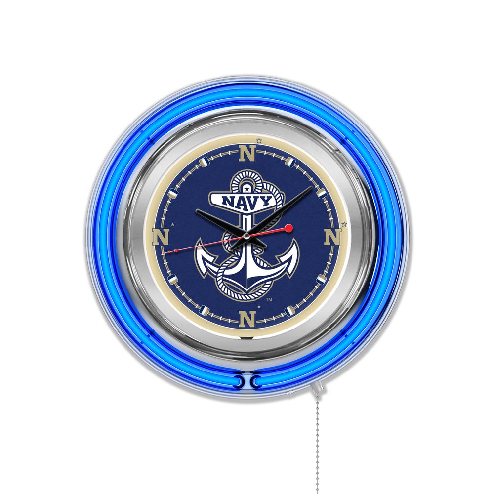 US Naval Academy (NAVY) Neon Clock. Picture 1