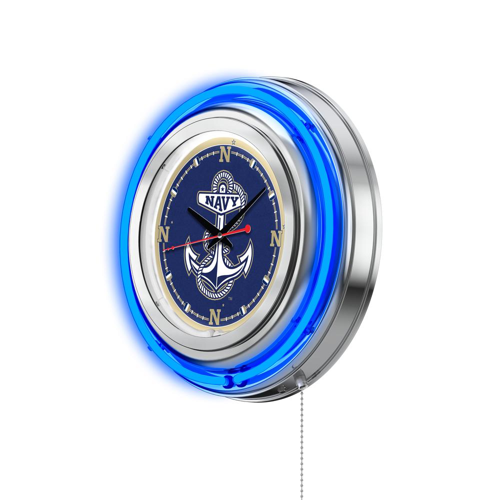 US Naval Academy (NAVY) Neon Clock. Picture 2