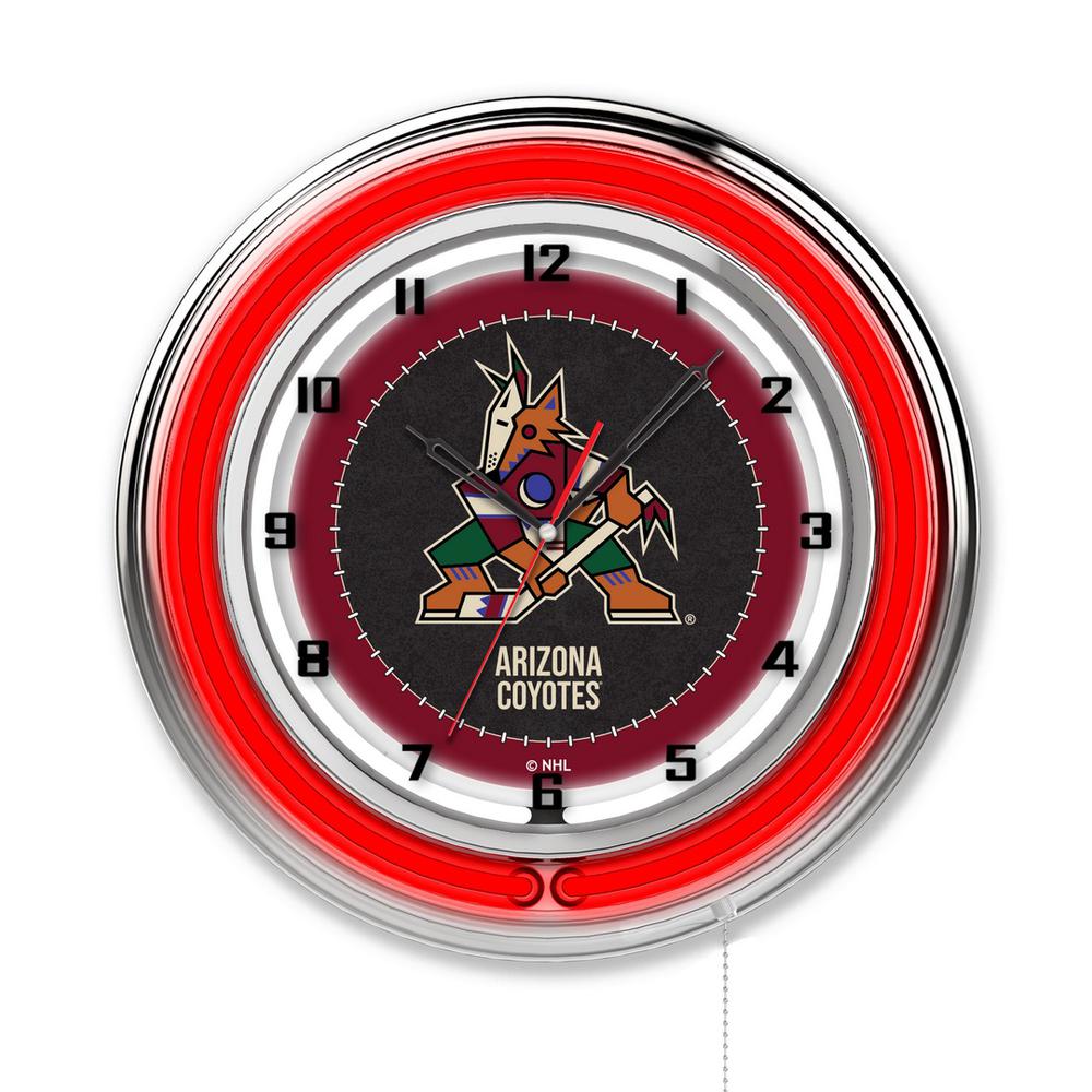Arizona Coyotes 19" Neon Clock. Picture 1