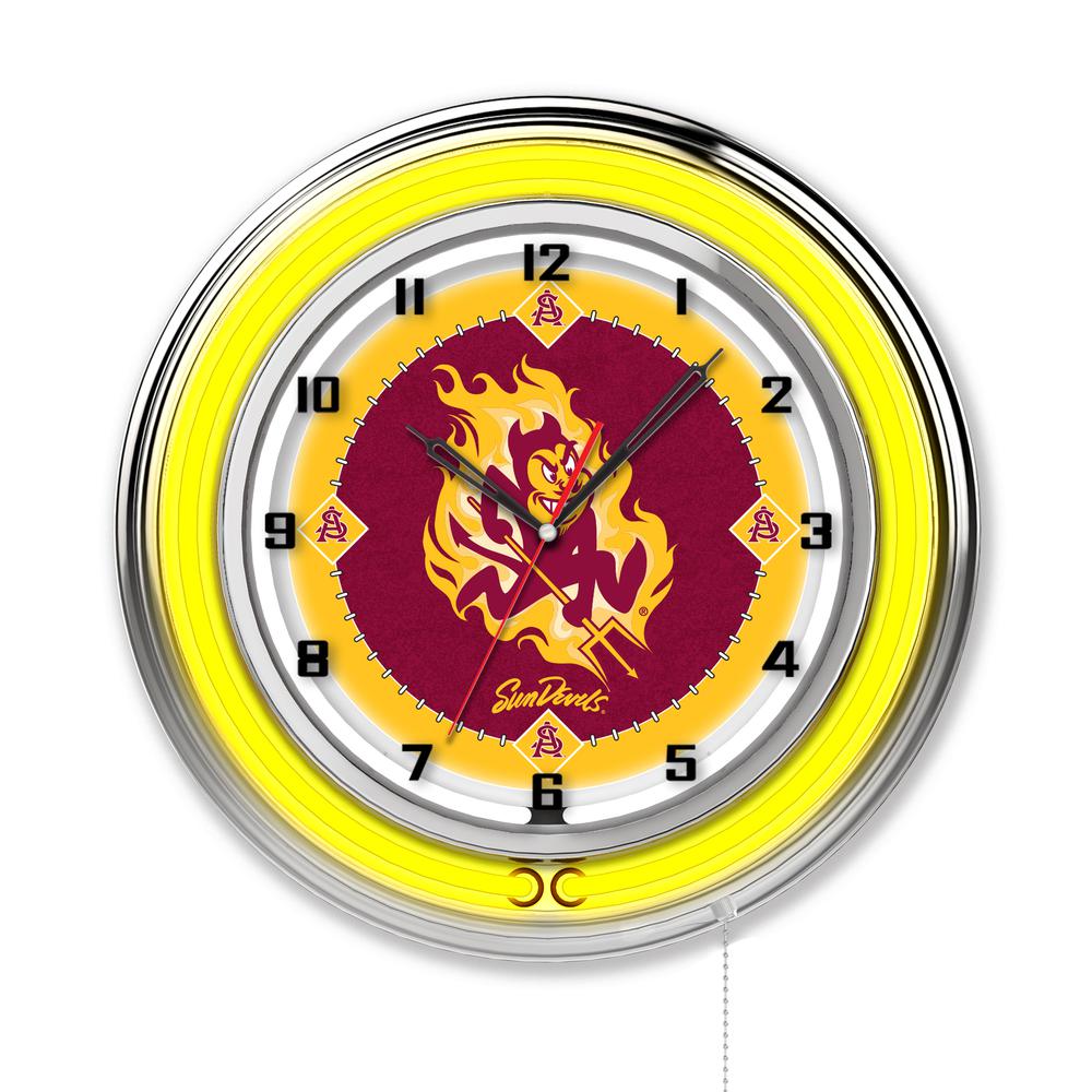 Arizona State 19" Neon Clock with Sparky Logo. Picture 1