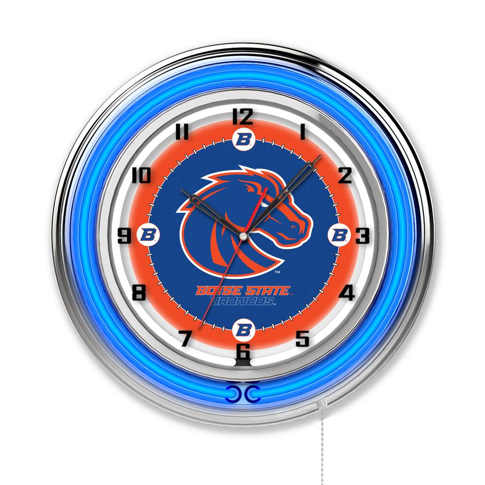 Boise State 19" Neon Clock. The main picture.