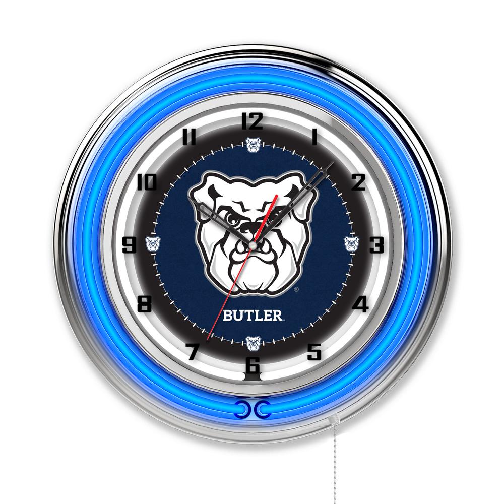 Officially Licensed Butler University Double Neon 19" Clock. Picture 1