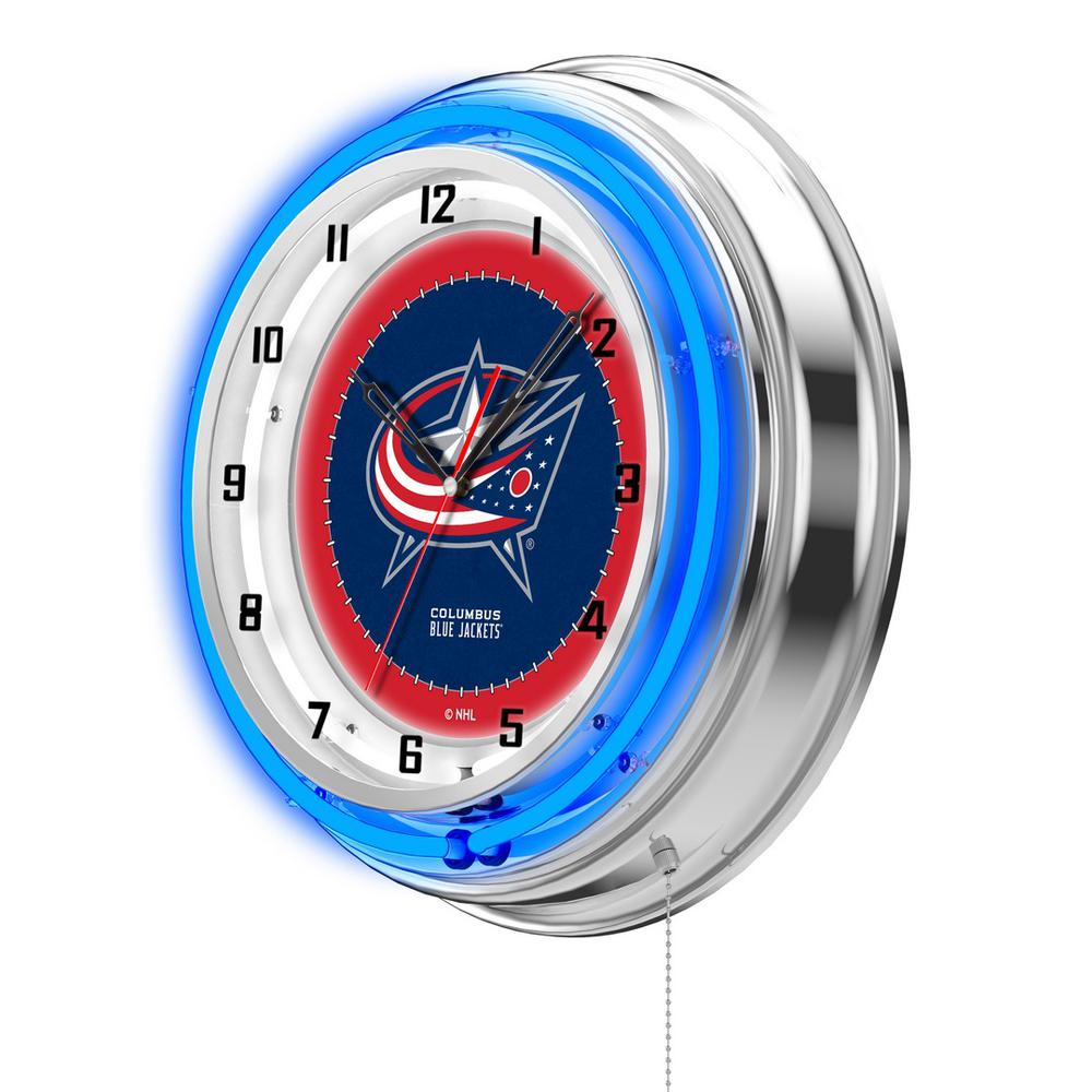 Columbus Blue Jackets 19" Neon Clock. Picture 2