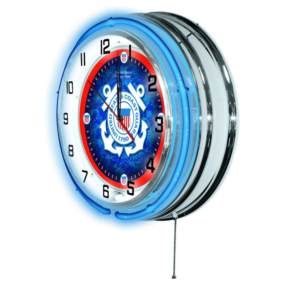 U.S. Coast Guard 19" Neon Clock. Picture 2
