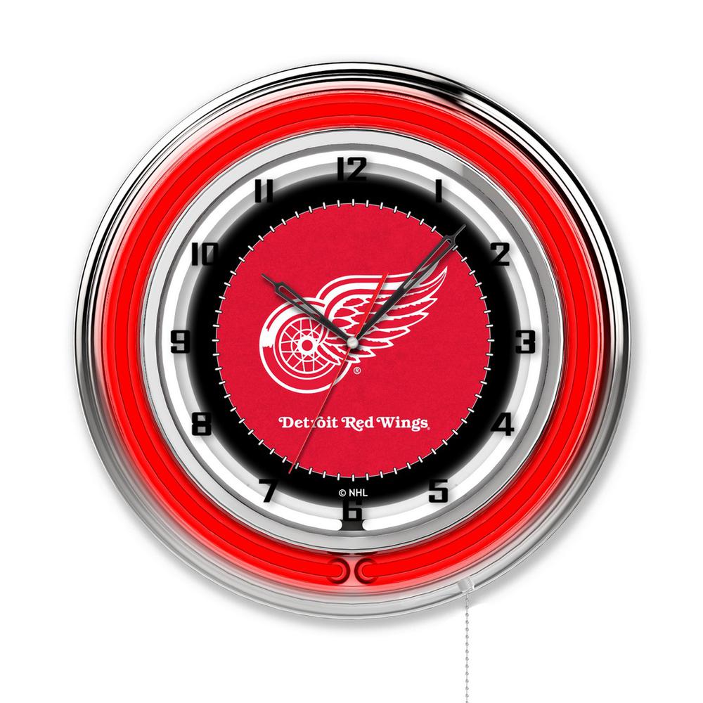 Detroit Red Wings 19" Neon Clock. Picture 1