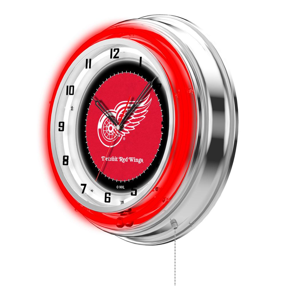 Detroit Red Wings 19" Neon Clock. Picture 2