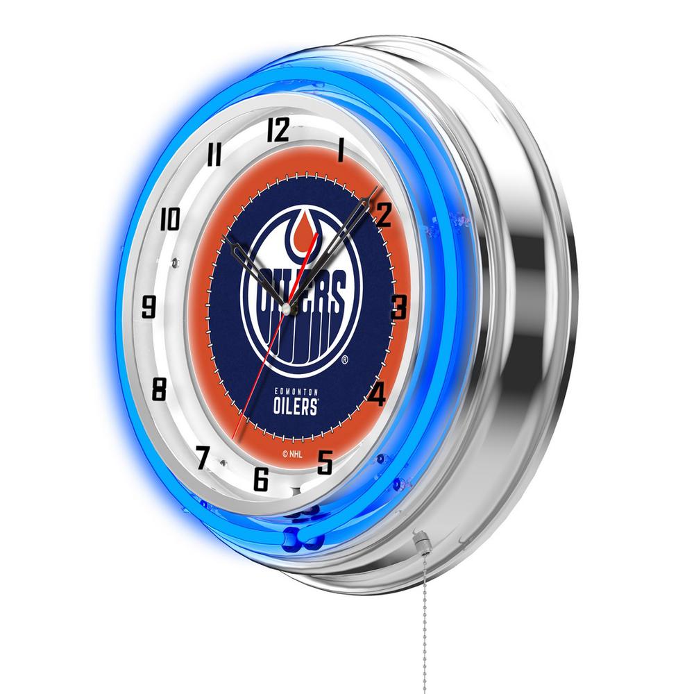 Edmonton Oilers 19" Neon Clock. Picture 2