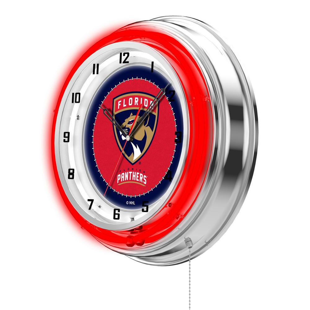Florida Panthers 19" Neon Clock. Picture 2