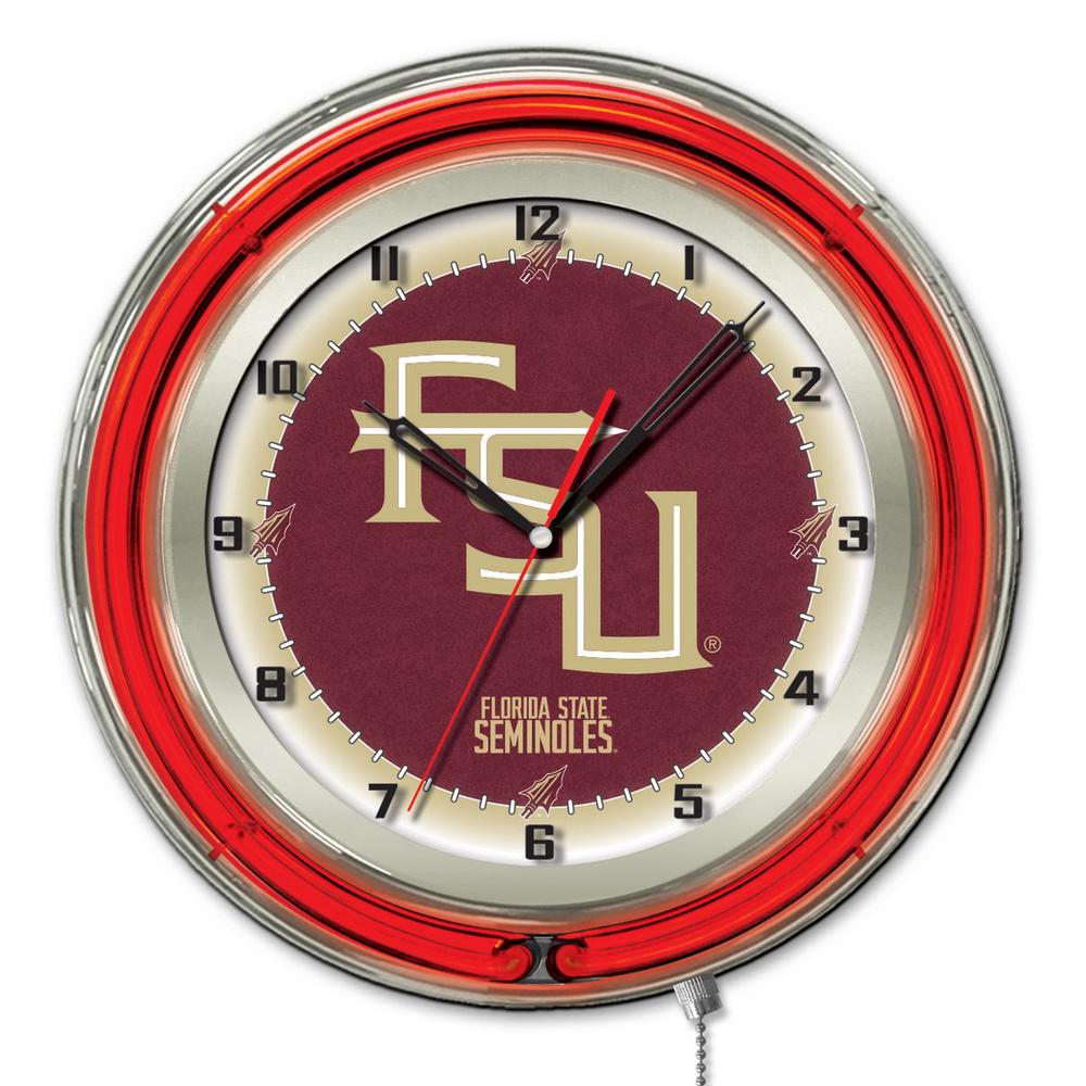 Florida State (Script) 19" Neon Clock. Picture 1