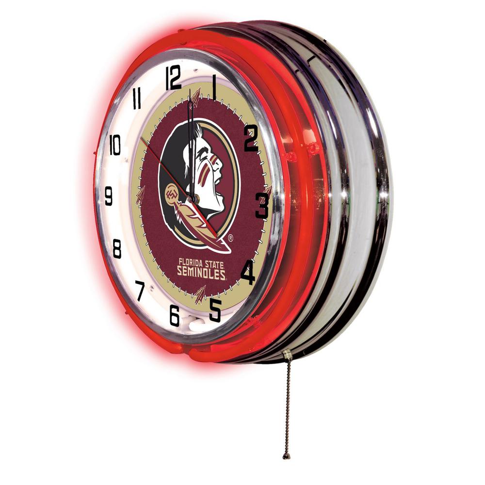 Florida State (Head) 19" Neon Clock. Picture 2