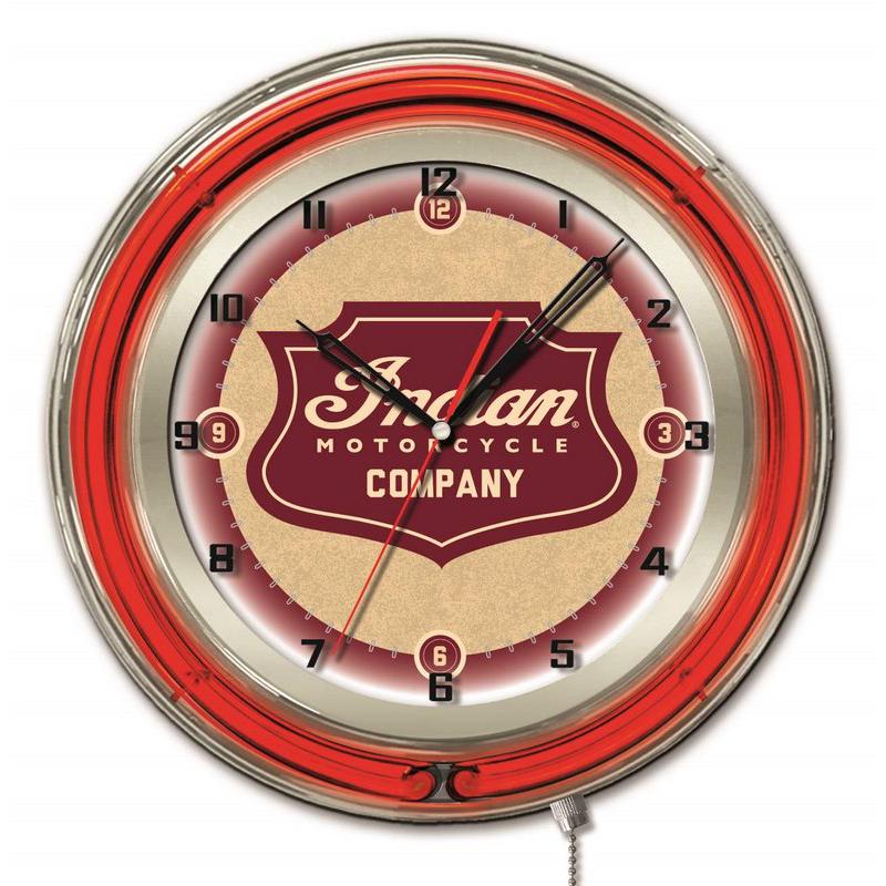 Indian Motorcycle Shield 19" Neon Clock. Picture 1
