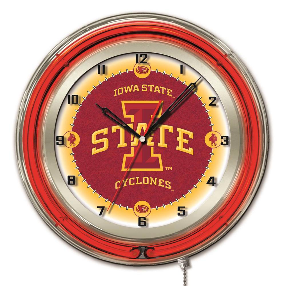 Iowa State 19" Neon Clock. Picture 1