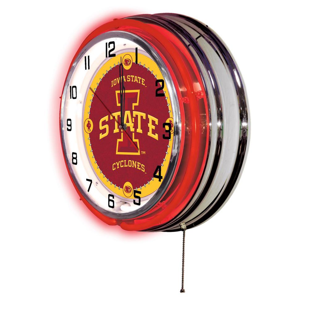 Iowa State 19" Neon Clock. Picture 2