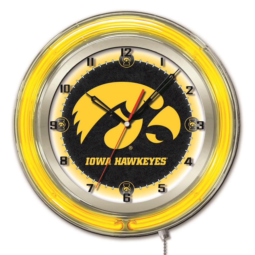 Iowa 19" Neon Clock. Picture 1
