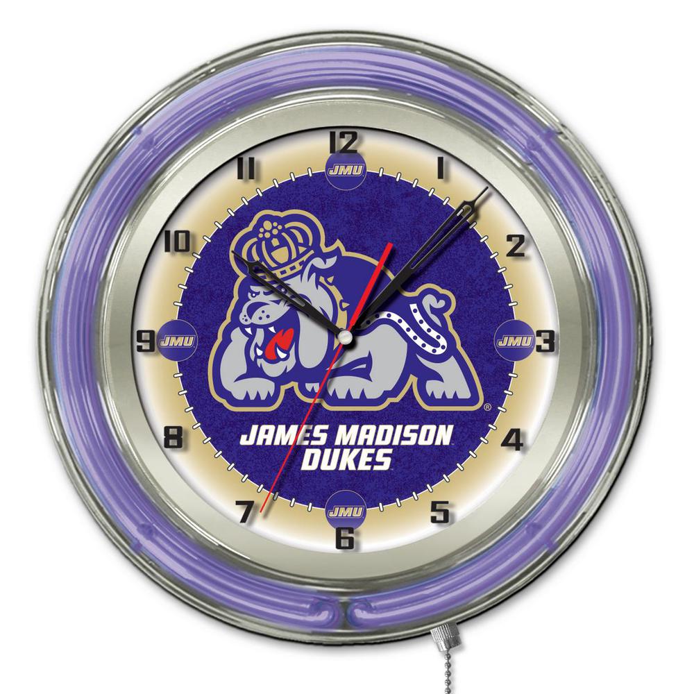 James Madison 19" Neon Clock. Picture 1