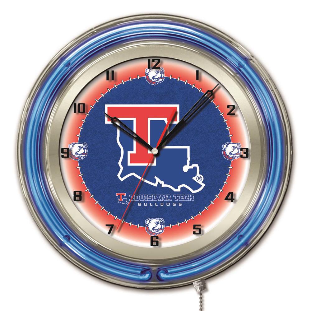 Louisiana Tech 19" Neon Clock. Picture 1