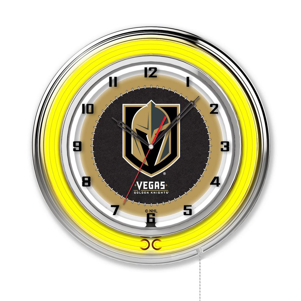 Vegas Golden Knights 19" Neon Clock. Picture 1