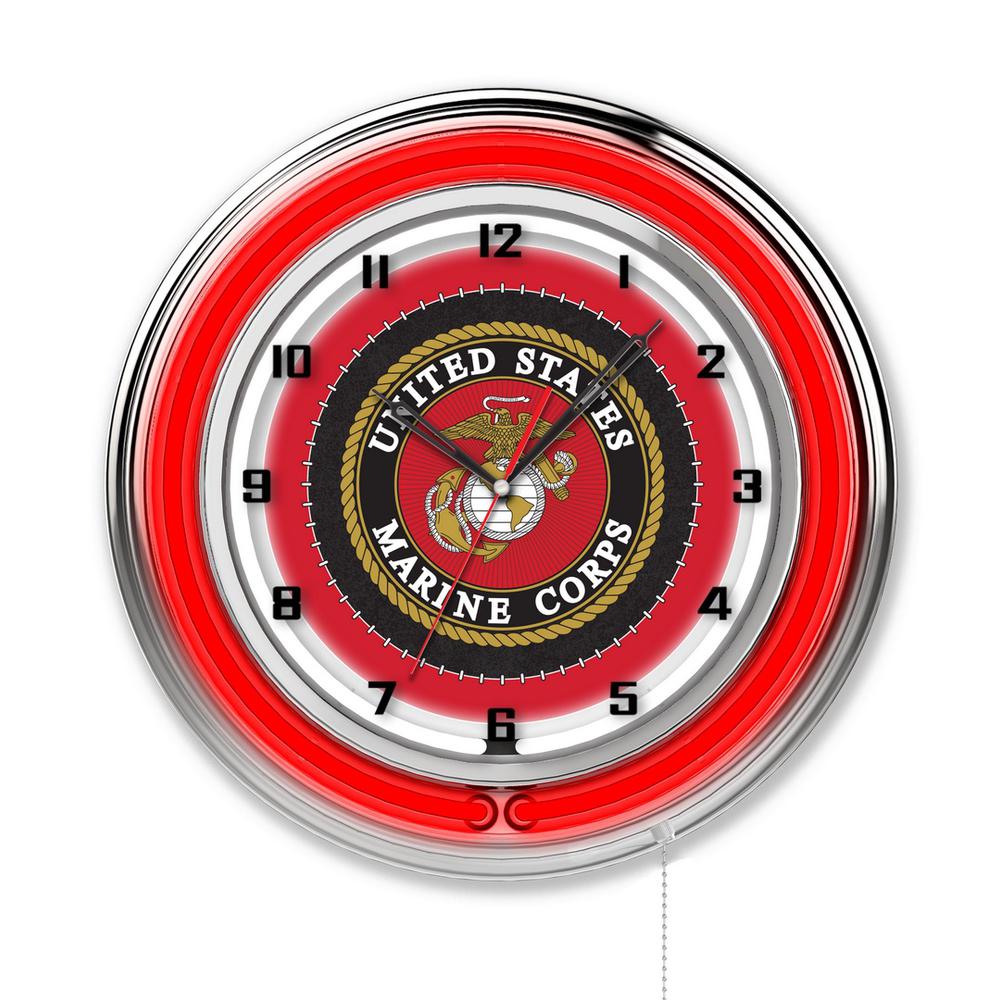U.S. Marines 19" Neon Clock. Picture 1